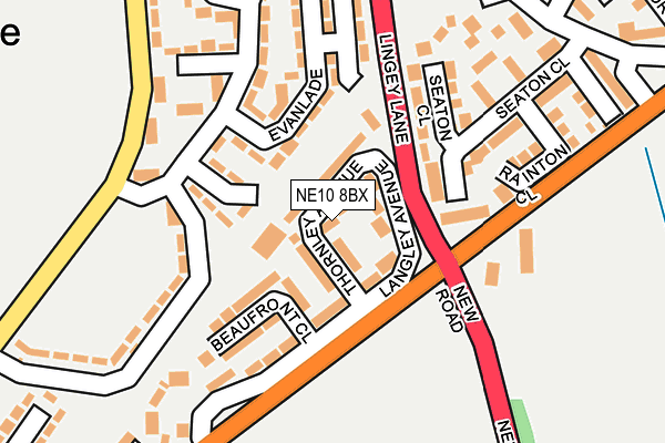 NE10 8BX map - OS OpenMap – Local (Ordnance Survey)