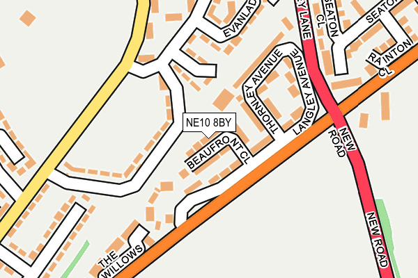 NE10 8BY map - OS OpenMap – Local (Ordnance Survey)