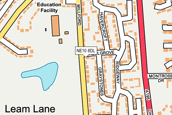 NE10 8DL map - OS OpenMap – Local (Ordnance Survey)
