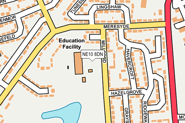 NE10 8DN map - OS OpenMap – Local (Ordnance Survey)