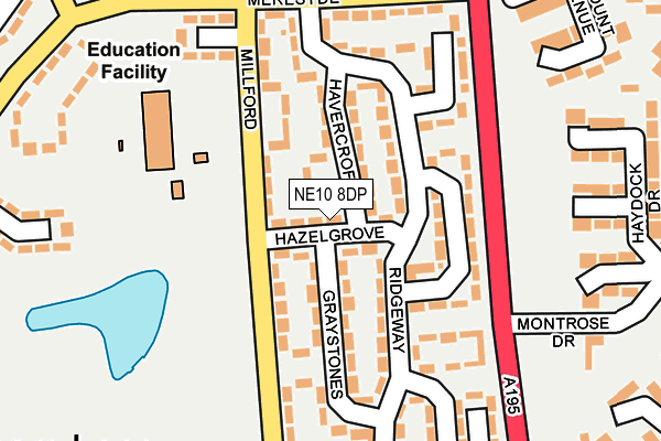 NE10 8DP map - OS OpenMap – Local (Ordnance Survey)
