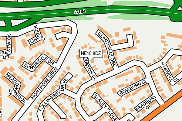 NE10 8DZ map - OS OpenMap – Local (Ordnance Survey)