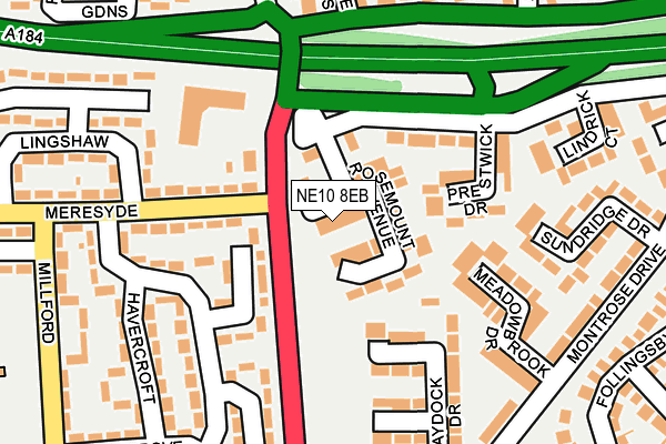 NE10 8EB map - OS OpenMap – Local (Ordnance Survey)