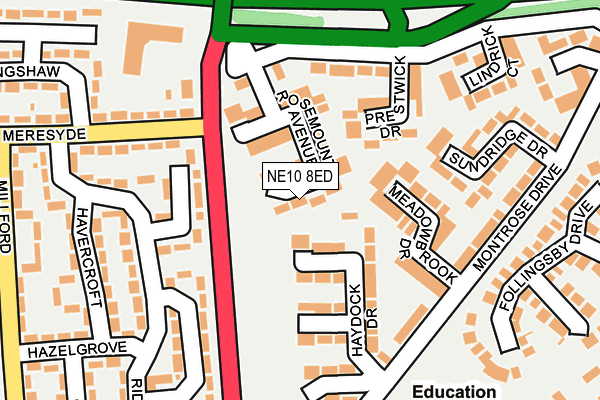 NE10 8ED map - OS OpenMap – Local (Ordnance Survey)