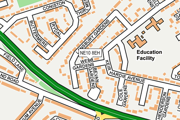 NE10 8EH map - OS OpenMap – Local (Ordnance Survey)