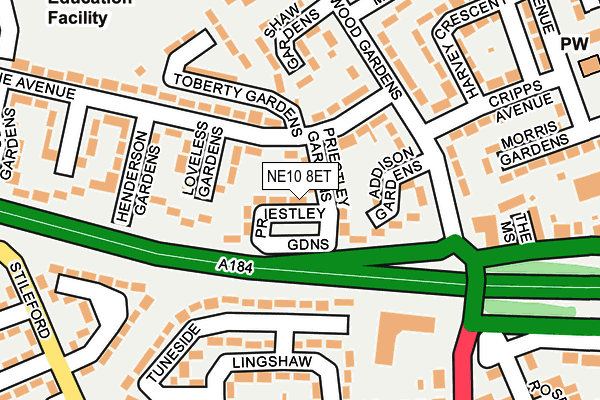 NE10 8ET map - OS OpenMap – Local (Ordnance Survey)