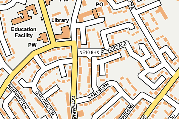 NE10 8HX map - OS OpenMap – Local (Ordnance Survey)
