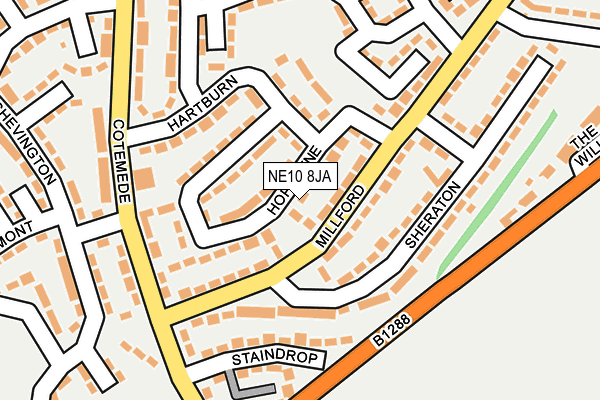 NE10 8JA map - OS OpenMap – Local (Ordnance Survey)