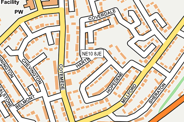 NE10 8JE map - OS OpenMap – Local (Ordnance Survey)