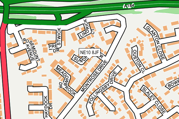 NE10 8JF map - OS OpenMap – Local (Ordnance Survey)