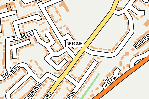 NE10 8JH map - OS OpenMap – Local (Ordnance Survey)