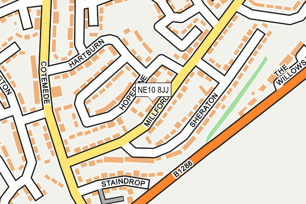 NE10 8JJ map - OS OpenMap – Local (Ordnance Survey)