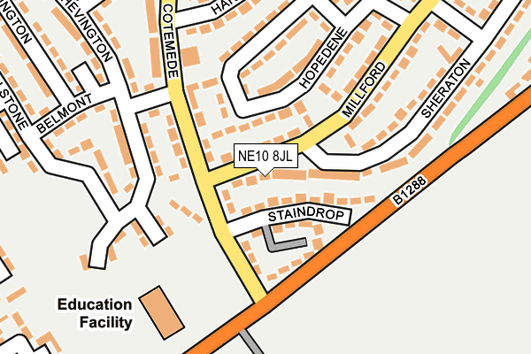 NE10 8JL map - OS OpenMap – Local (Ordnance Survey)