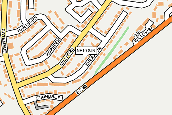 NE10 8JN map - OS OpenMap – Local (Ordnance Survey)