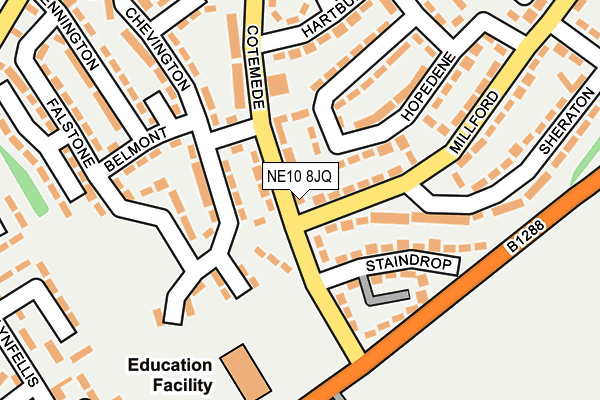 NE10 8JQ map - OS OpenMap – Local (Ordnance Survey)