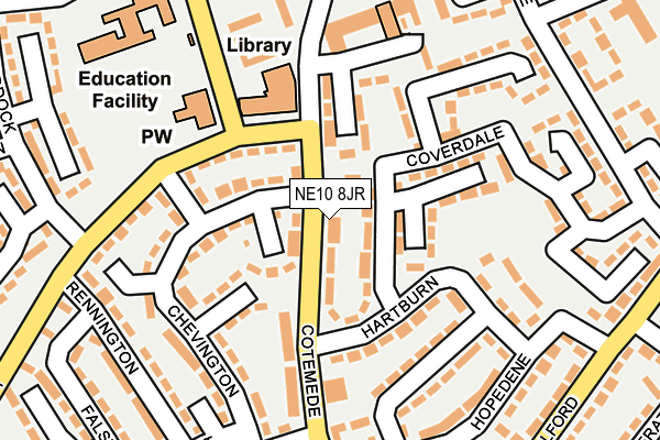 NE10 8JR map - OS OpenMap – Local (Ordnance Survey)