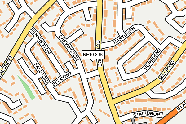 NE10 8JS map - OS OpenMap – Local (Ordnance Survey)