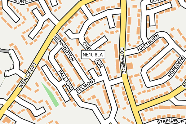 NE10 8LA map - OS OpenMap – Local (Ordnance Survey)
