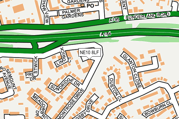 NE10 8LF map - OS OpenMap – Local (Ordnance Survey)
