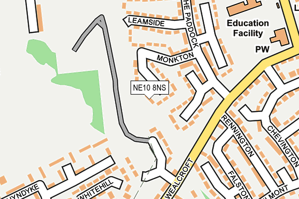 NE10 8NS map - OS OpenMap – Local (Ordnance Survey)