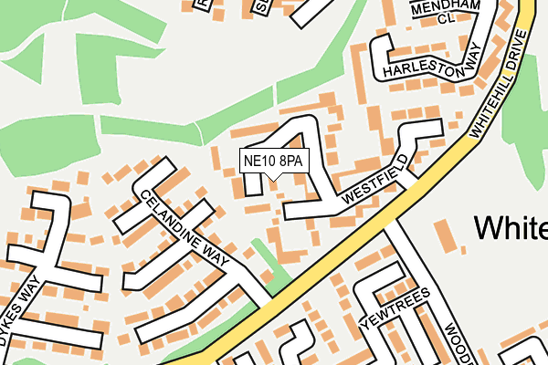 NE10 8PA map - OS OpenMap – Local (Ordnance Survey)