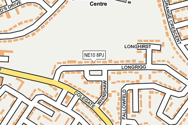 NE10 8PJ map - OS OpenMap – Local (Ordnance Survey)