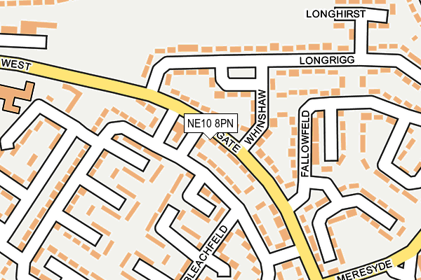 NE10 8PN map - OS OpenMap – Local (Ordnance Survey)