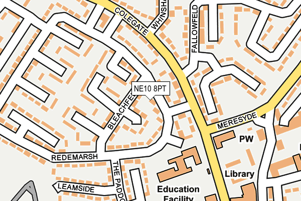 NE10 8PT map - OS OpenMap – Local (Ordnance Survey)