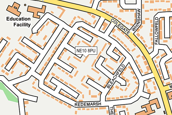 NE10 8PU map - OS OpenMap – Local (Ordnance Survey)