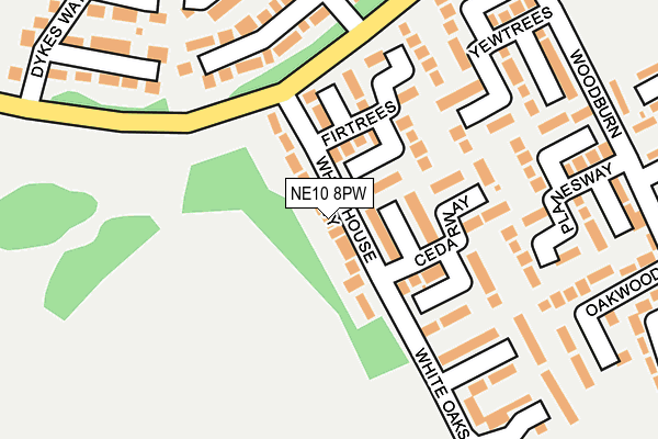NE10 8PW map - OS OpenMap – Local (Ordnance Survey)