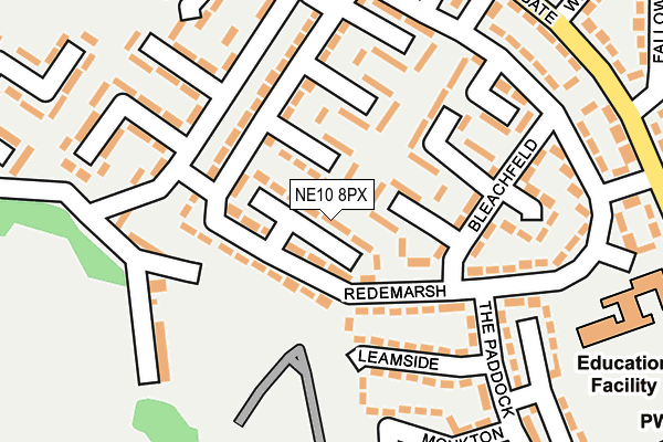 NE10 8PX map - OS OpenMap – Local (Ordnance Survey)
