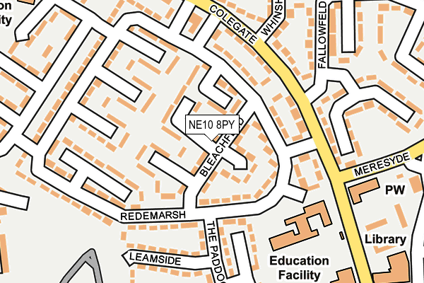 NE10 8PY map - OS OpenMap – Local (Ordnance Survey)