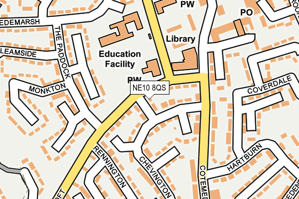 NE10 8QS map - OS OpenMap – Local (Ordnance Survey)