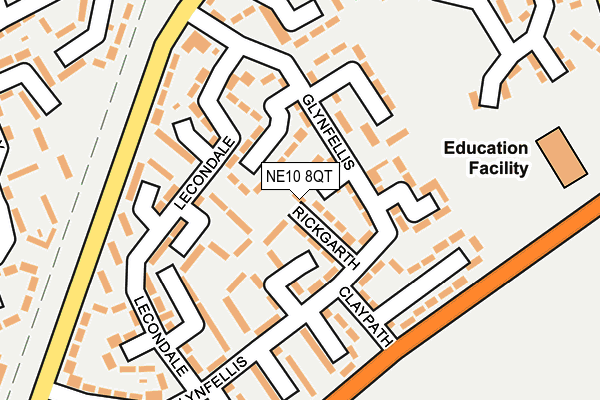 NE10 8QT map - OS OpenMap – Local (Ordnance Survey)