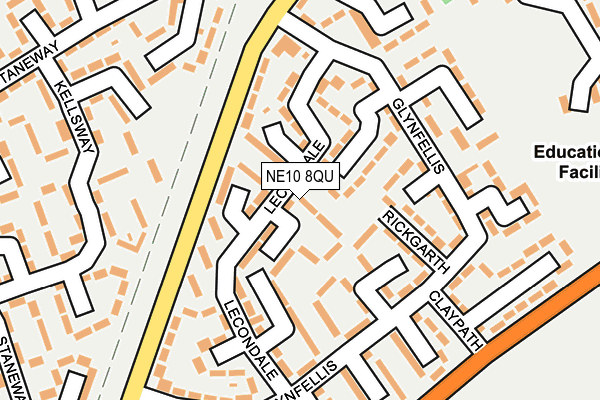 NE10 8QU map - OS OpenMap – Local (Ordnance Survey)