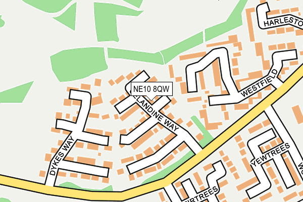 NE10 8QW map - OS OpenMap – Local (Ordnance Survey)