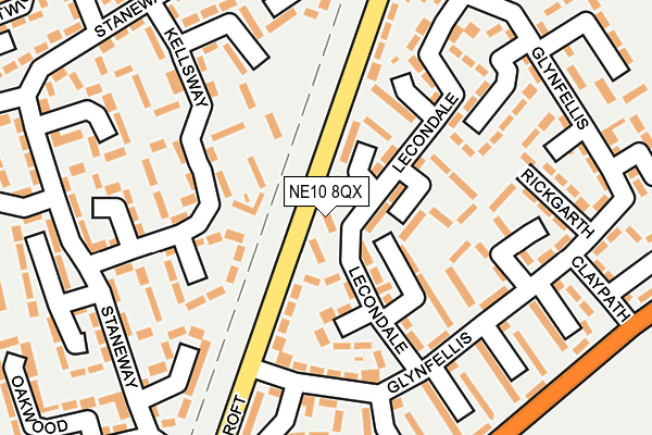 NE10 8QX map - OS OpenMap – Local (Ordnance Survey)