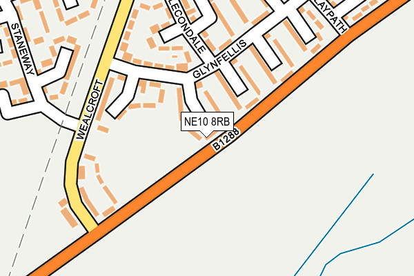 NE10 8RB map - OS OpenMap – Local (Ordnance Survey)