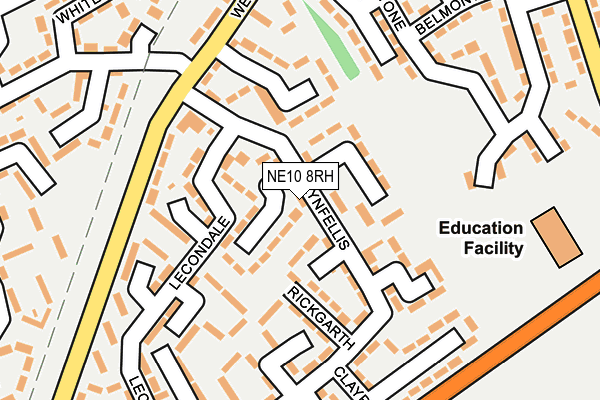 NE10 8RH map - OS OpenMap – Local (Ordnance Survey)