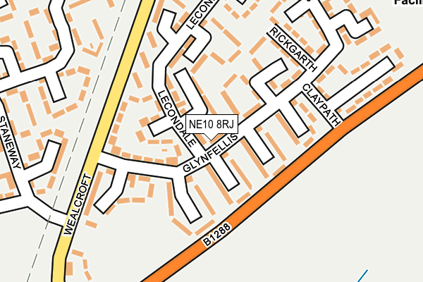 NE10 8RJ map - OS OpenMap – Local (Ordnance Survey)