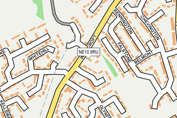 NE10 8RU map - OS OpenMap – Local (Ordnance Survey)