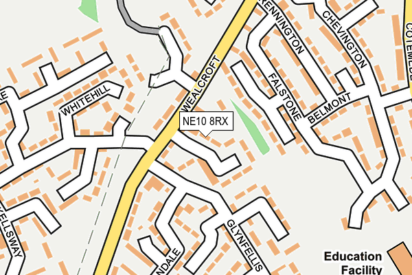 NE10 8RX map - OS OpenMap – Local (Ordnance Survey)