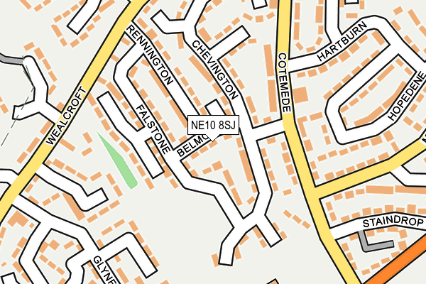NE10 8SJ map - OS OpenMap – Local (Ordnance Survey)
