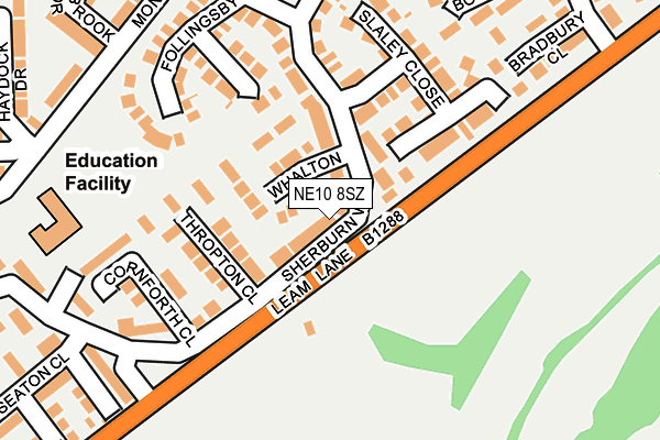 NE10 8SZ map - OS OpenMap – Local (Ordnance Survey)