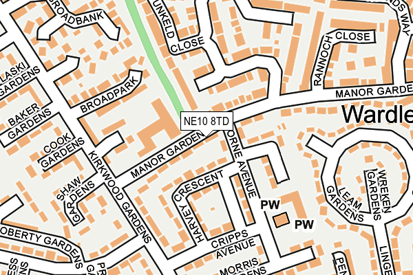 NE10 8TD map - OS OpenMap – Local (Ordnance Survey)