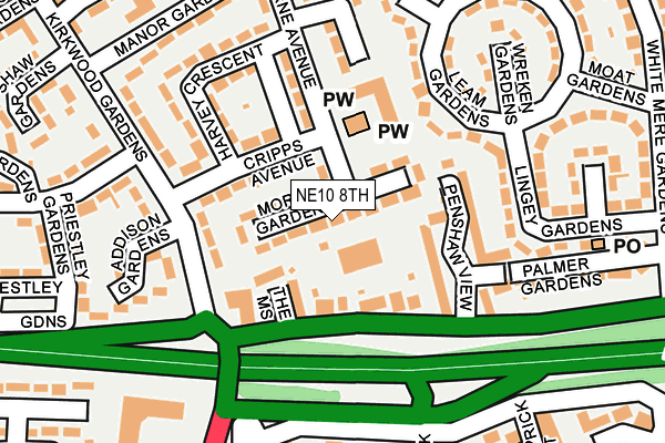 NE10 8TH map - OS OpenMap – Local (Ordnance Survey)