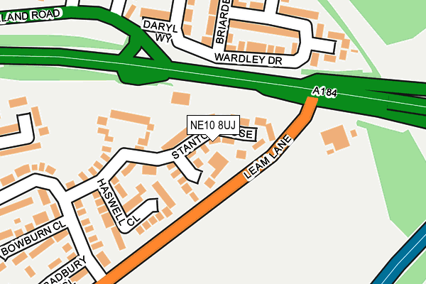 NE10 8UJ map - OS OpenMap – Local (Ordnance Survey)