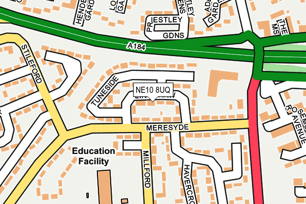 NE10 8UQ map - OS OpenMap – Local (Ordnance Survey)