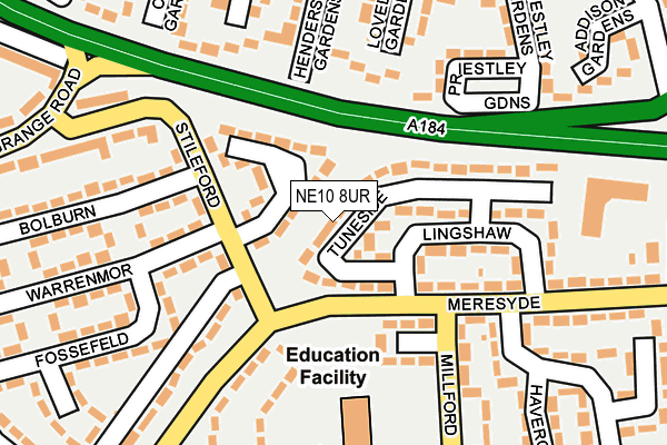NE10 8UR map - OS OpenMap – Local (Ordnance Survey)