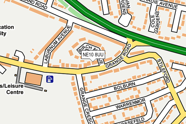 NE10 8UU map - OS OpenMap – Local (Ordnance Survey)